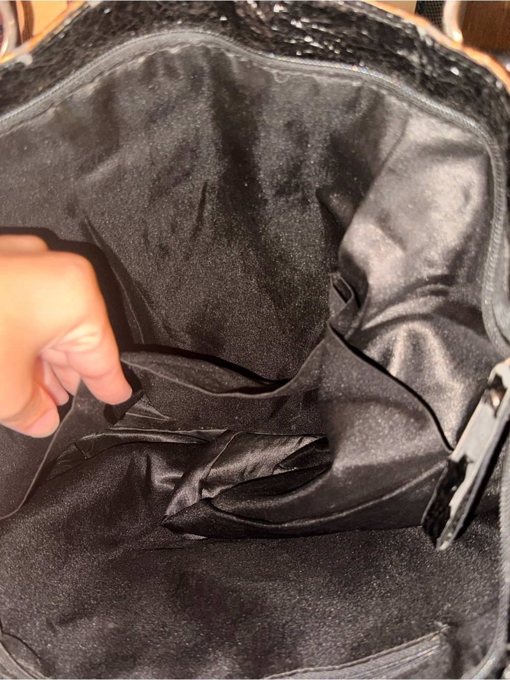 Textured Metallic Bronze Tote Bag with Stud Accents - Picture 5 of 10